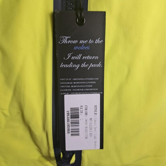 Greyson Hoodie Mens Yellow Cokato Sport Light Stretch Golf Pullover Radium Large - Picture 6 of 10